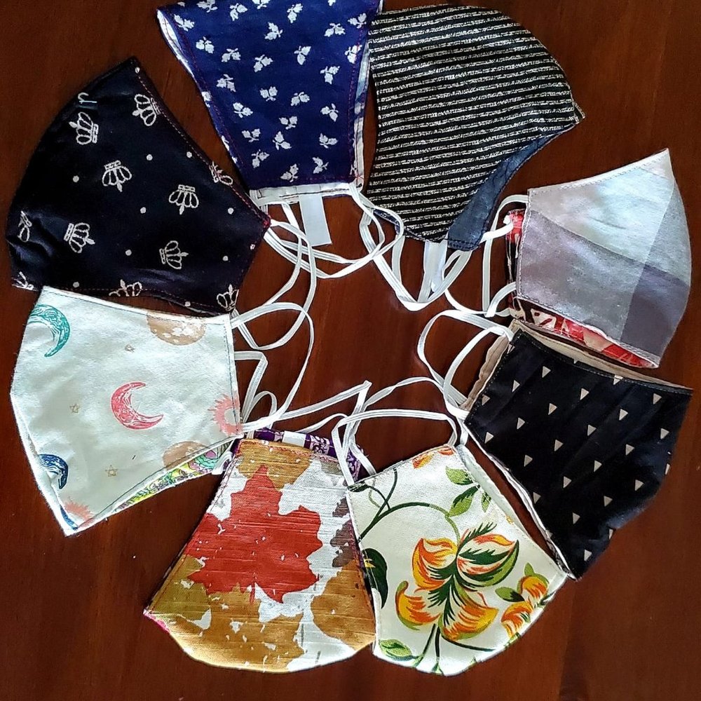 Reusable face masks, Reversible, 100% cotton